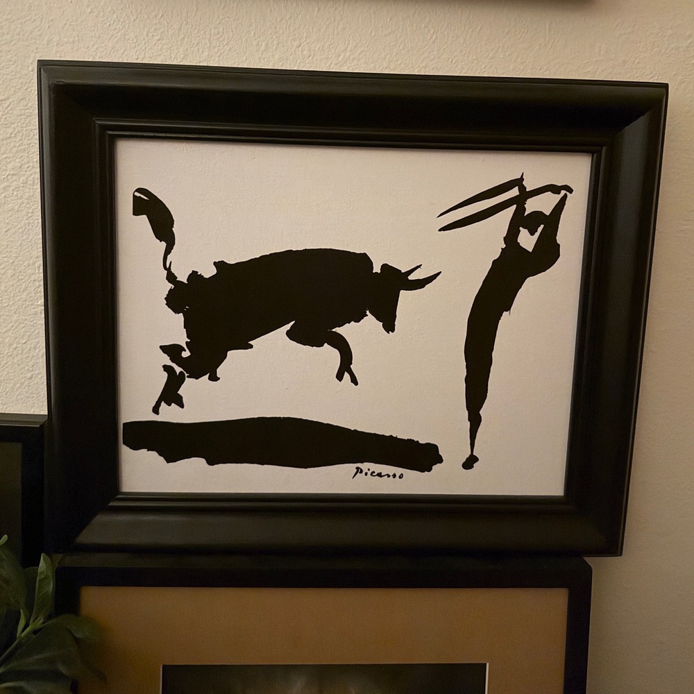 Framed Pablo Picasso "Bullfight III" (Picador) Stretched Canvas Art – 16" x 20"